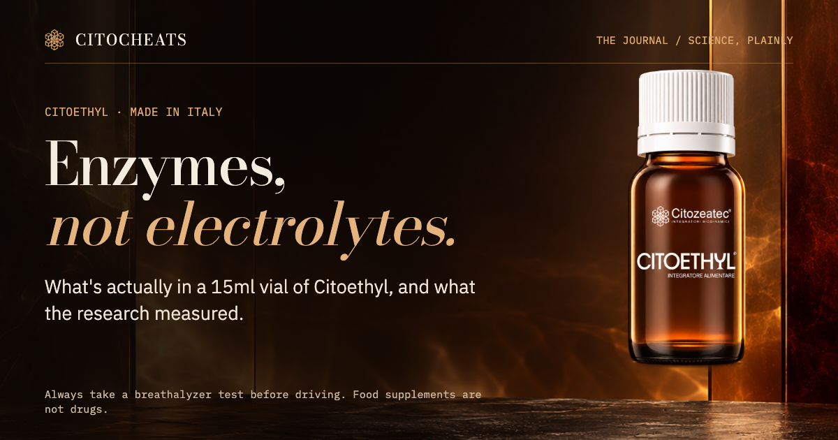 Enzymes, not electrolytes: what's actually in a vial of Citoethyl